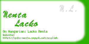 menta lacko business card